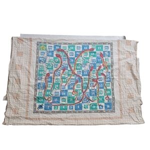 VTG The Bombay Dyeing Co. Snakes & Ladders Twin Flat Bed Sheet